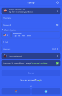 Borang pendaftaran di laman rasmi DK88 dengan medan pembuatan akaun, butiran pengguna dan langkah untuk membuka profil baharu